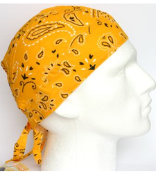 Gold Paisley Zandana easy tie Bandana